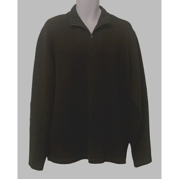 Apt 9 Mens 1/4 Zip Polo Sweater Size XL Long Sleeve Black - Picture 4 of 11